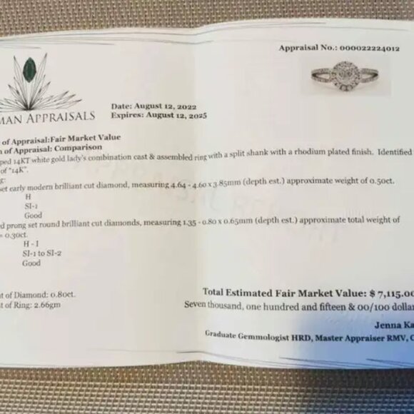 White Diamond Ring with Rare Patented Cut - Picture 5 of 7